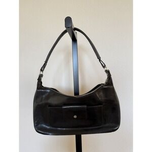 Monsac original purse Bag Hobo shoulder black Y2K Vintage‎ VTG Leather